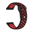 Strap Belt Compatible with One Plus Watch, Strap Size - 22MM (Black and Red)