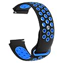 Strap Belt Compatible with One Plus Watch, Strap Size - 22MM (Black and Blue)