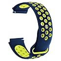 Strap Belt Compatible with One Plus Watch, Strap Size - 22MM (Navy Blue And Yellow)