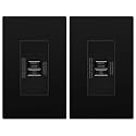 LIDER 20A Blank Face GFCI, Self-Test, LED Indicator, Anti-Interference (No-False-Trip) Protection, Outlet Protection, Screwless Wall Plate, ETL Listed, Thermoplastic, Matte Black, 2-Pack