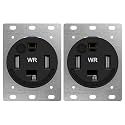 LIDER 30 Amp Flush Dryer Receptacle, NEMA 14-30R, UL Listed, Nylon, 2-Pack