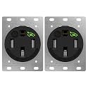 LIDER 50 Amp Flush Receptacle, NEMA 14-50R, UL Listed, Matte Black, 2-Pack