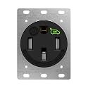 LIDER 50 Amp Flush Receptacle, NEMA 14-50R, UL Listed, Matte Black