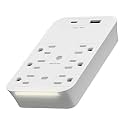 LIDER 6-Outlet Surge Expander, 65W, Surge Protector Up to 1500J, UL Listed