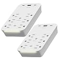 LIDER 6-Outlet Surge Expander, Surge Protector Up to 1500J, 2-Pack