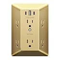 LIDER 6 Outlet Surge Protector Extender, 20W, 1500 Joules, Matte Gold