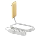 LIDER Flat-Face Outlet Extender, 3 Receptacles, 8ft Cord, 1625W, Matte Gold