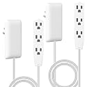 LIDER Flat-Face Outlet Extender, 3 Receptacles, 3ft Cord, 1625W, Ultra-Thin