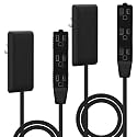 LIDER Flat-Face Outlet Extender, 3 Receptacles, 3ft Cord, 1625W, 2-Pack
