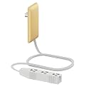 LIDER Flat-Face Outlet Extender, 3 Receptacles, 3ft Cord, 1625W, Matte Gold