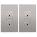 LIDER GFCI Outlet 20Amp, Brushed Wall Plate, ETL Listed, Nickel, 2-Pack