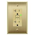 LIDER GFCI Outlet 20Amp, Brushed Wall Plate, ETL Listed, Brushed Brass