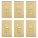 LIDER GFCI Outlet 20Amp, GFCI Receptacle, ETL Listed, Matte Gold, 6-Pack