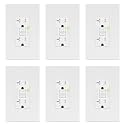 LIDER GFCI Outlet 20Amp, GFCI Receptacle, ETL Listed, Matte White, 6-Pack