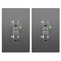 LIDER GFCI Outlet 20Amp, Self-Test, ETL Listed, Matte Space Gray, 2-Pack