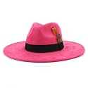 LIDHAY Big Wide Brim Fedora Hats for Women Men Western Suede Hat Panama Hat Outdoor Hats