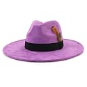 LIDHAY Big Wide Brim Fedora Hats for Women Men Western Suede Hat Panama Hat Outdoor Hats