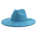 LIDHAY Big Wide Brim Fedora Hats for Women Men Western Suede Hat Large Felt Panama Hat Rancher Hat