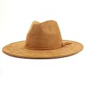 LIDHAY Big Wide Brim Fedora Hats for Women Men Western Suede Hat Large Felt Panama Hat Rancher Hat