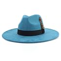 LIDHAY Big Wide Brim Fedora Hats for Women Men Western Suede Hat Panama Hat Outdoor Hats