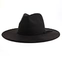 LIDHAY Big Wide Brim Fedora Hats for Women Men Western Suede Hat Large Felt Panama Hat Rancher Hat