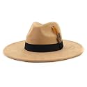 LIDHAY Big Wide Brim Fedora Hats for Women Men Western Suede Hat Panama Hat Outdoor Hats