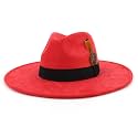 LIDHAY Big Wide Brim Fedora Hats for Women Men Western Suede Hat Panama Hat Outdoor Hats