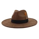 LIDHAY Big Wide Brim Fedora Hats for Women Men Western Suede Hat Panama Hat Outdoor Hats