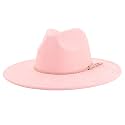 LIDHAY Big Wide Brim Fedora Hats for Women Men Western Suede Hat Large Felt Panama Hat Rancher Hat
