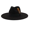 LIDHAY Big Wide Brim Fedora Hats for Women Men Western Suede Hat Panama Hat Outdoor Hats