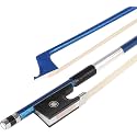 LIEKE Carbon Fiber Violin Bow 1/4 size Lightweight Fiddle Bow (1/4 size, Blue)