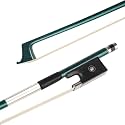 LIEKE Carbon Fiber Violin Bow 3/4 size lightweight Fiddle Bow (3/4 size, Green)