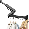 LIENAHU Clothes Drying Rack Wall Mounted(can fold Upward),Laundry Drying Rack,Laundry Room Organization,Wall Mounted Laundry Rack Folding,Retractable Clothing Rack,Collapsible Clothes Hanging Rack