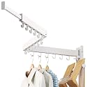 LIENAHU Drying Rack, Wall Mounted Clothes Rack, Aluminum, 220lbs Capacity, Foldable, White