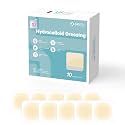 LIFARA Hydrocolloid Wound Dressing 2" × 2 ", 2X Fast Moist Healing, Adhesive Waterproof Bandages for Bedsore, Burn, Blister, Acne Care, Sterile and Waterproof, Home First Aid Kit Essential, 10 Pack
