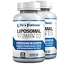 Life's Fortune Liposomal Vitamin D3 5000 IU Supplement, Non-GMO, High Absorption, Supports Healthy Bones Mood and Immune System Function, 60 (2 Pack) Caps