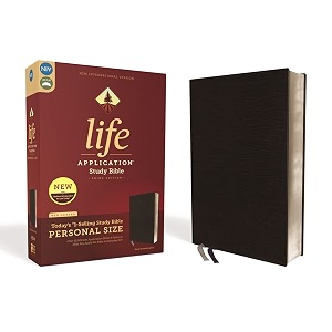 niv life application study bible third edition personal size bonded leather black red letter edition