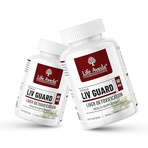 life aveda liv guard for fatty liver amp liver detox supplement  help amp support digestion blood purifier liver function amp metabolism  organic amp natural ayurvedic lever detox capsules  60 cap 2 pc