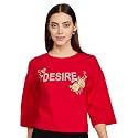Life by Shoppers Stop Womens Round Neck Printed Top_Black