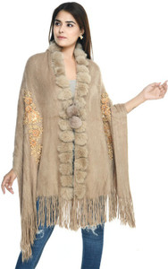 life and style wool applique women shawl