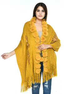 life and style wool applique women shawl