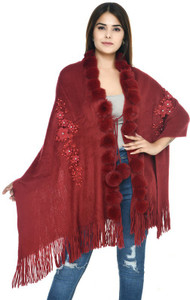 life and style wool applique women shawl