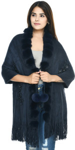 life and style wool applique women shawl