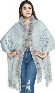 life and style wool applique women shawl