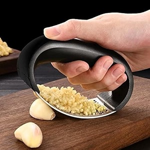 garlic chopper stainless steelgarlic chopper  garlic press  garlic peeler manual curve fruit vegetable tools for kitchen silver black
