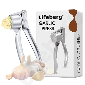 stainless steel garlic crusher presser garlic press manual garlic mincer  garlic cutter chopper  easy to squeeze amp clean for kitchen