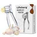 Stainless Steel Garlic Crusher Presser Garlic Press Manual Garlic Mincer | Garlic Cutter Chopper | Easy to Squeeze & Clean for Kitchen