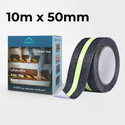 Lifekrafts Anti Skid Black and Glow Tape 50 MM x 10 Meter Anti Skid Glow In Dark Strip In Middle Dispenser Anti Skid Glow Tape (Manual)