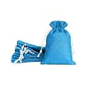 Lifekrafts Blue Jute Linen Pouches Birthday and Party Favour Bags Potlis for Functions, Size-17.5x20 cm (Pack of 50)