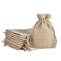 Lifekrafts Linen Brown Jute Pouches|Adjustable Drawstring| Brown Colour |Multipurpose Bags